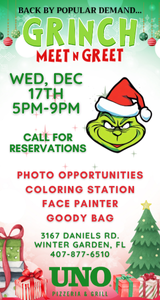 Join us at UNO Pizzeria & Grill – 3167 Daniels Rd, Winter Garden for a Meet Your Favorite Character!!